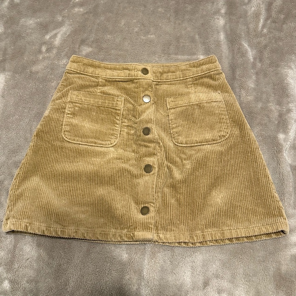 Arizona Jean Company Corduroy Button-Front Skirt in Camel